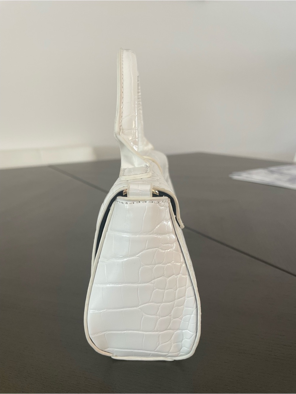 ASOS White Croc-Embossed Top Handle Bag - Picture 6 of 11
